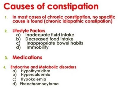 causes of constipation